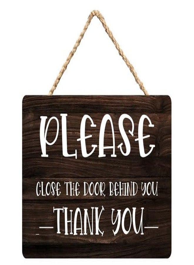 Estiyond Rustic Please Close The Door Behind You Thank You Wood Decor Sign, Farmhouse Printed Wood Signs Wall Art, Wall Decor Home Hanging Wall Decor 6'' X 12'' - Image 1